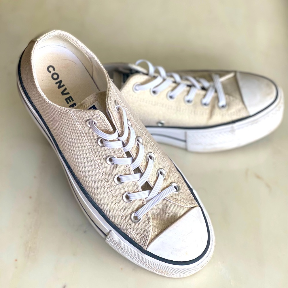 Platform Light Gold Metallic Converse Size 8